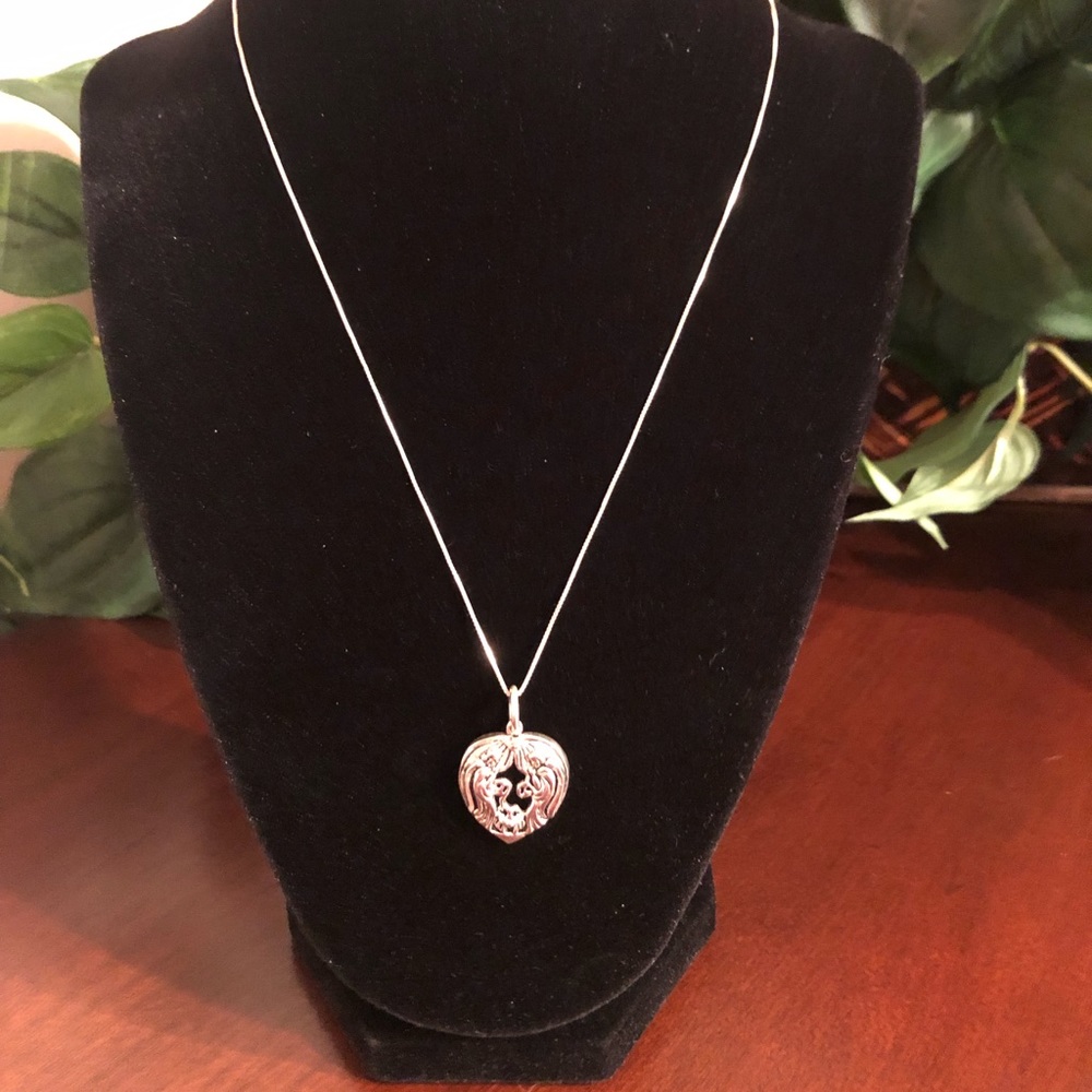 TB signed 925 Double Angle heart pendent